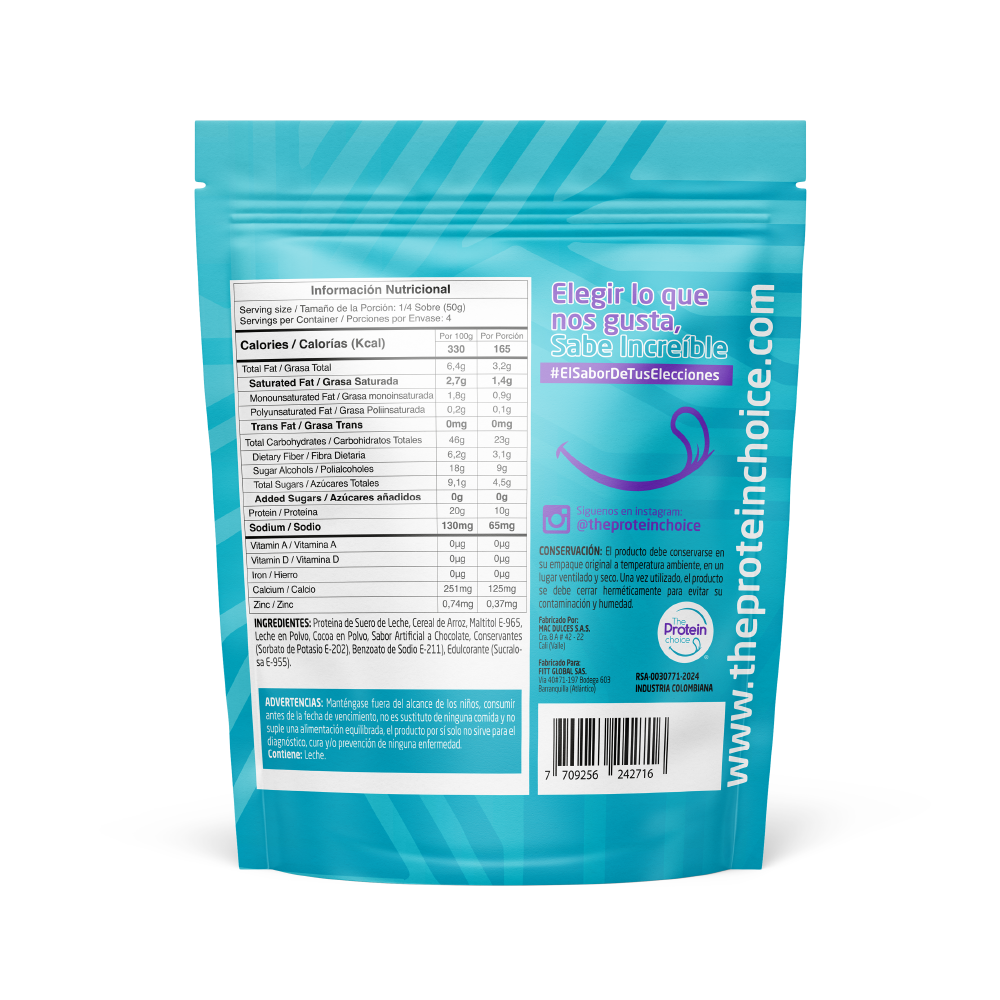 Cereal de proteina The Protein Choice x 200 gr sabor chocolate